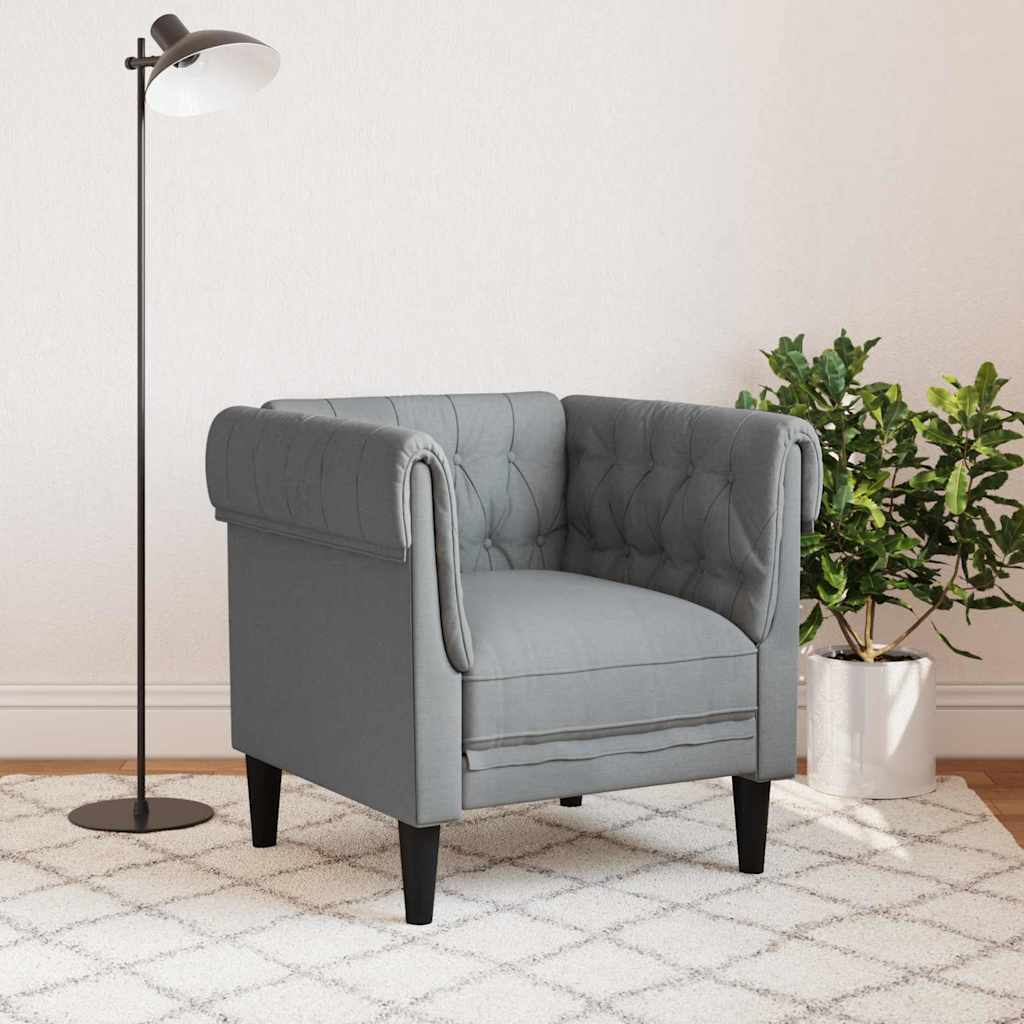 Scaun canapea Chesterfield Gri deschis 78.5 x 74.5 x 74.5 cm GartenMobel Dekor