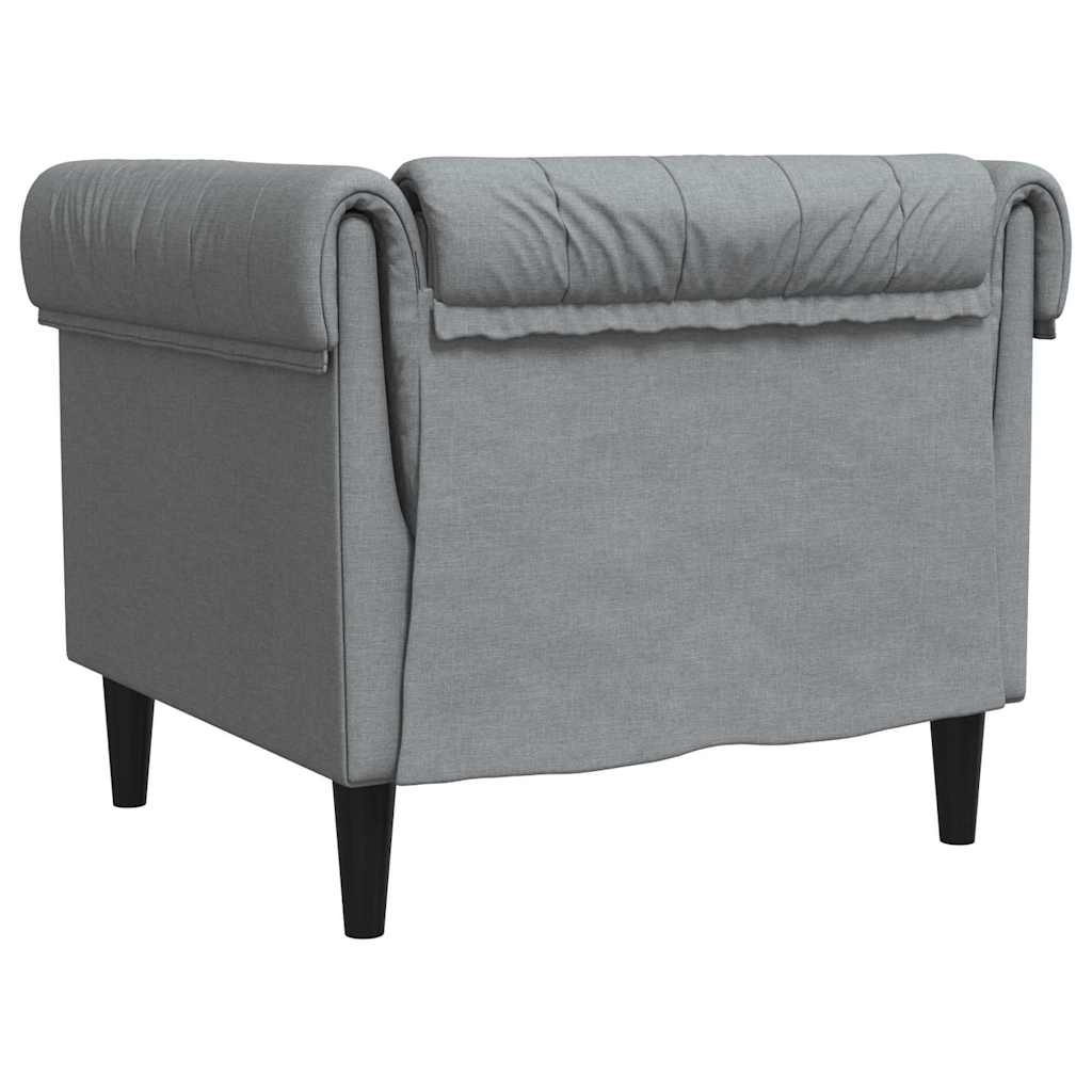 Scaun canapea Chesterfield Gri deschis 78.5 x 74.5 x 74.5 cm GartenMobel Dekor