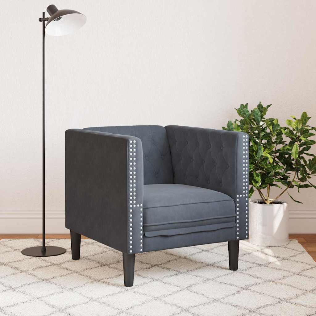 Scaun canapea Chesterfield Gri închis 71 x 74.5 x 70.5 cm GartenMobel Dekor