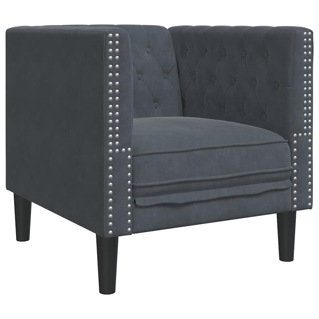 Scaun canapea Chesterfield Gri închis 71 x 74.5 x 70.5 cm GartenMobel Dekor