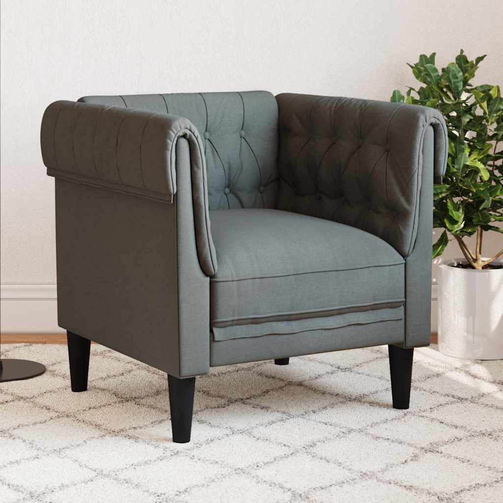 Scaun canapea Chesterfield Gri închis 78.5 x 74.5 x 74.5 cm GartenMobel Dekor