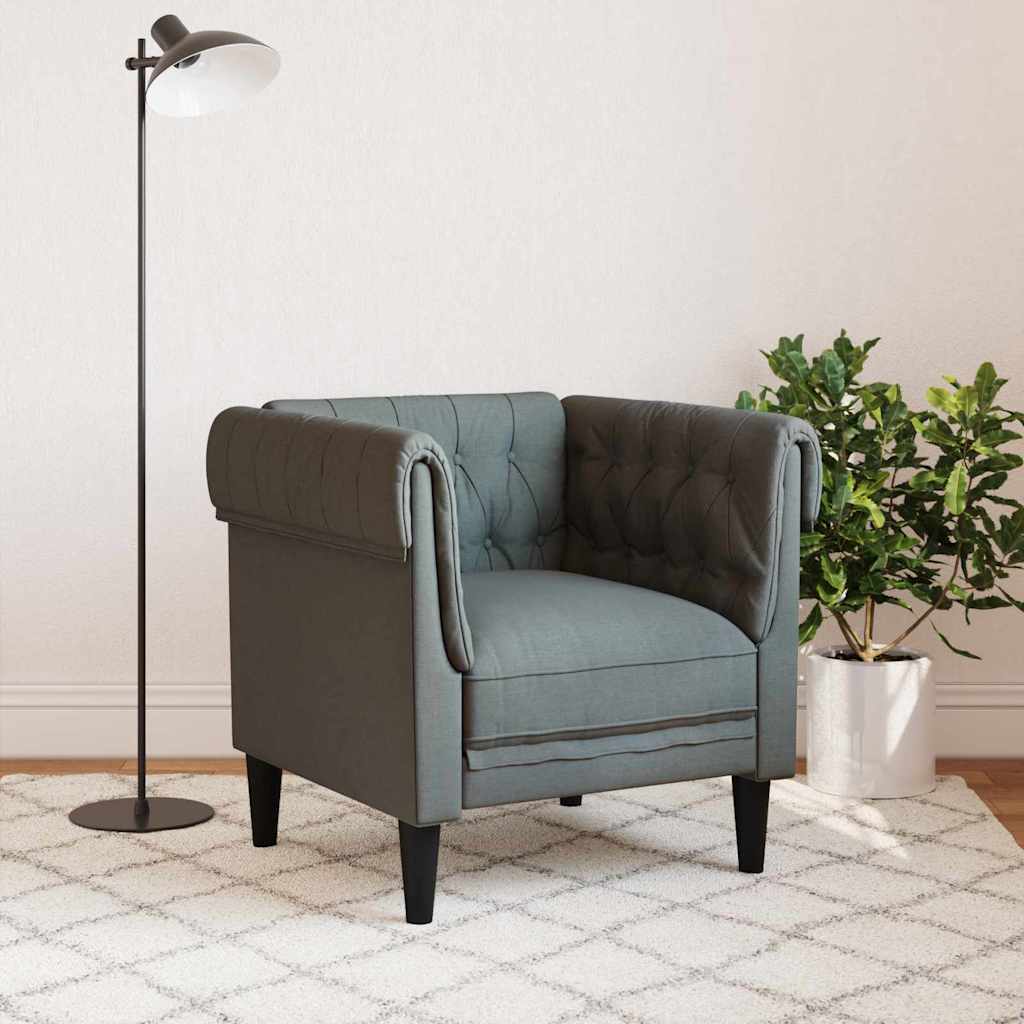 Scaun canapea Chesterfield Gri închis 78.5 x 74.5 x 74.5 cm GartenMobel Dekor