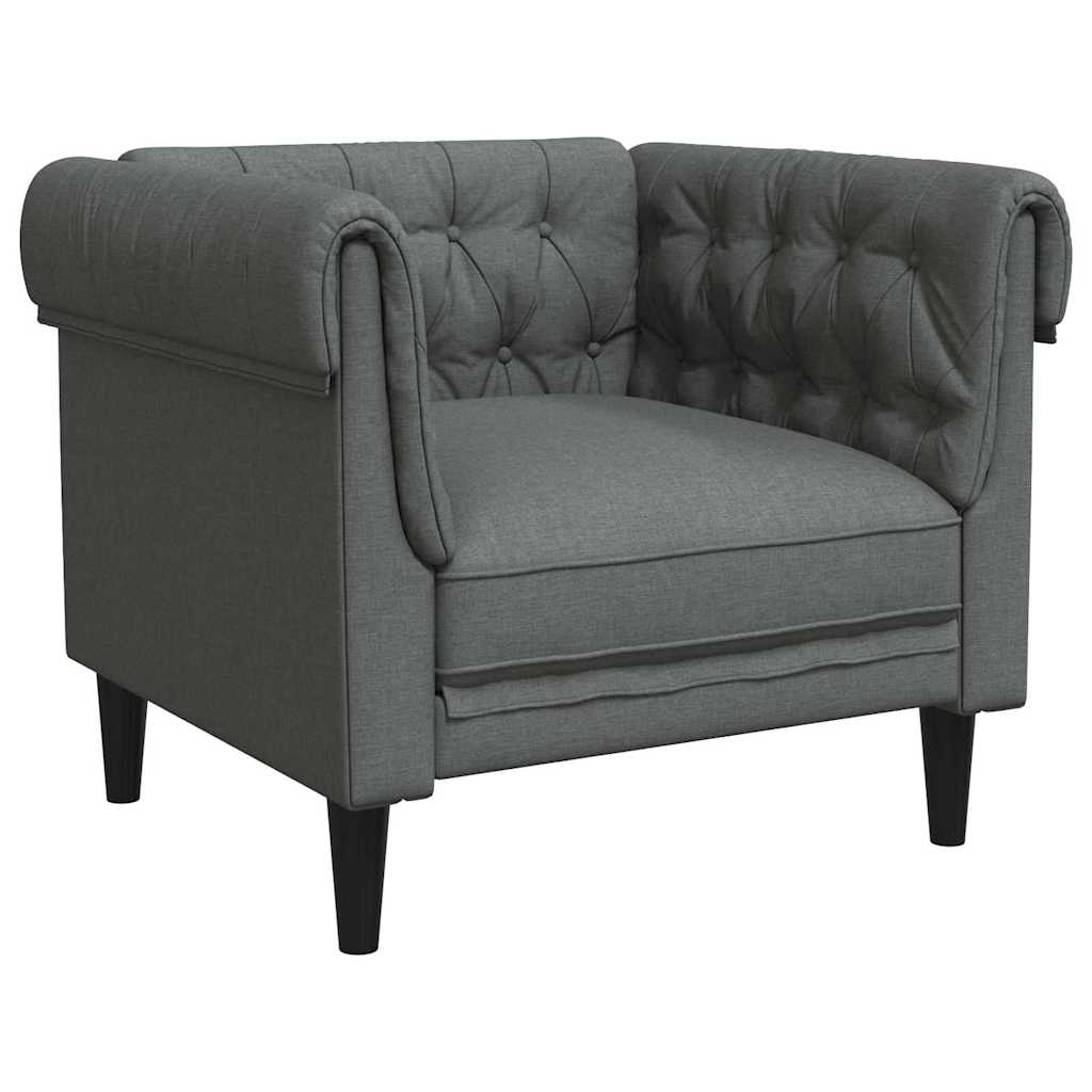 Scaun canapea Chesterfield Gri închis 78.5 x 74.5 x 74.5 cm GartenMobel Dekor