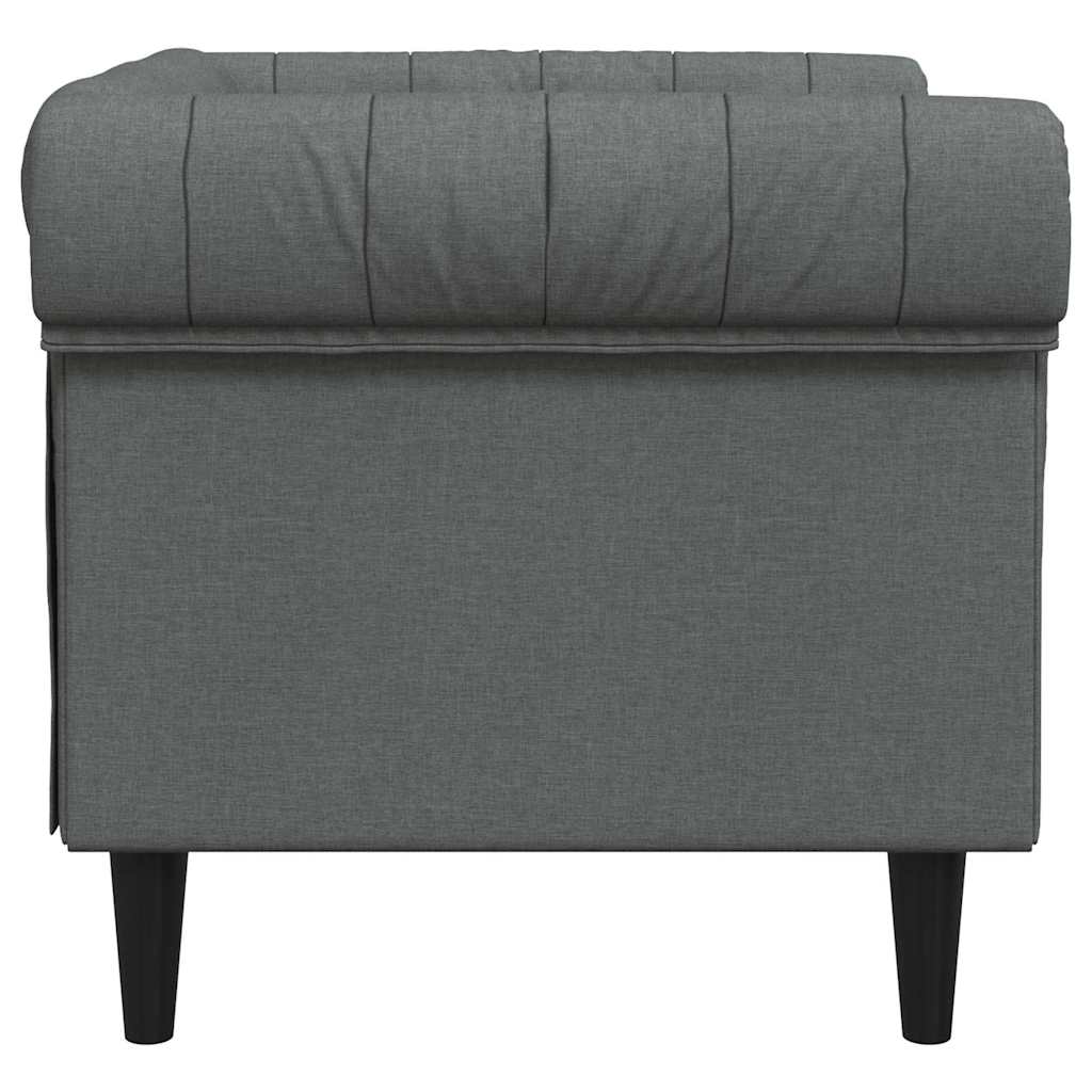 Scaun canapea Chesterfield Gri închis 78.5 x 74.5 x 74.5 cm GartenMobel Dekor