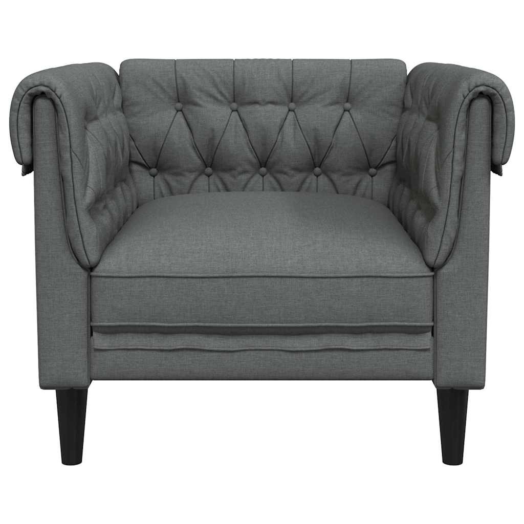 Scaun canapea Chesterfield Gri închis 78.5 x 74.5 x 74.5 cm GartenMobel Dekor