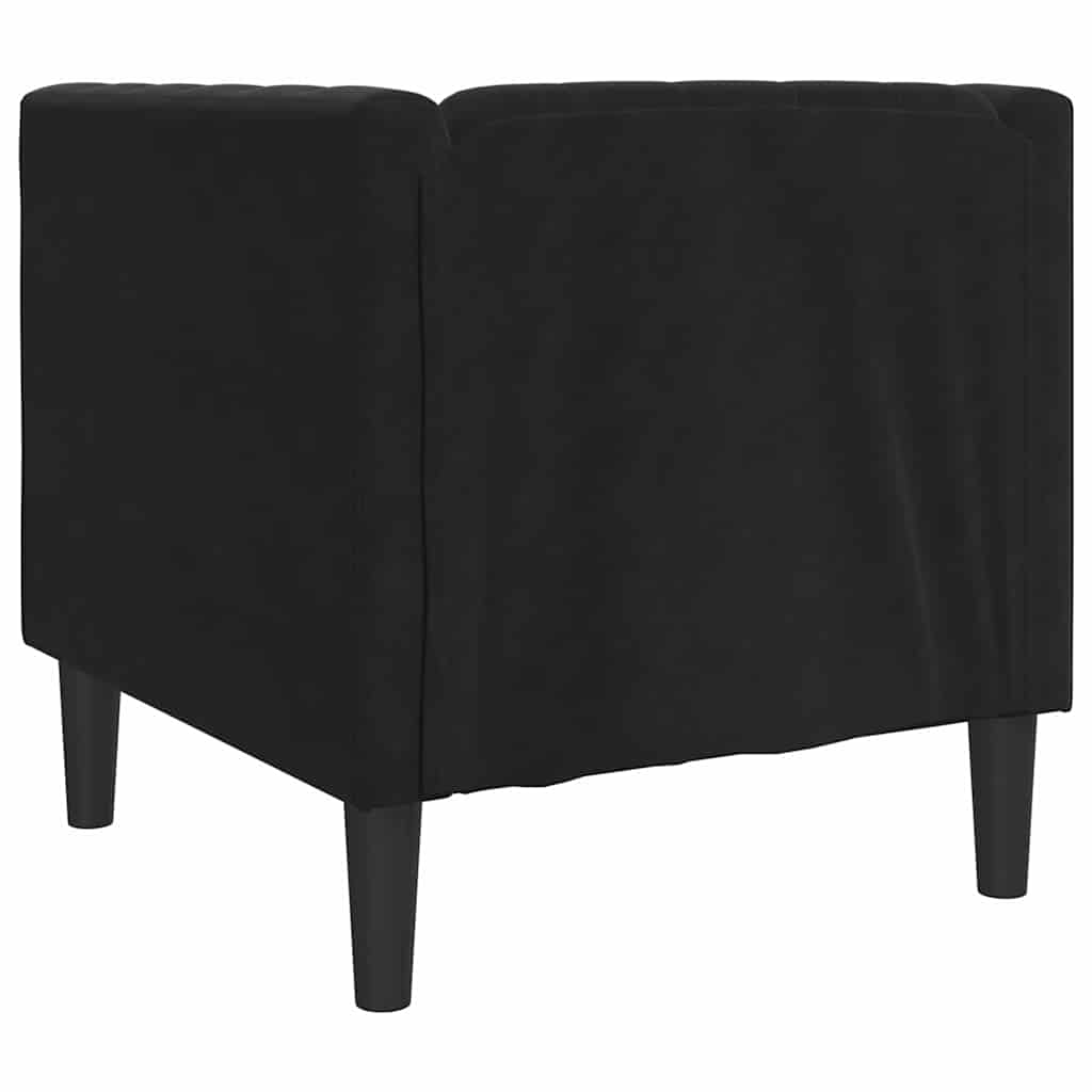 Scaun canapea Chesterfield Negru 71 x 74.5 x 70.5 cm Catifea GartenMobel Dekor