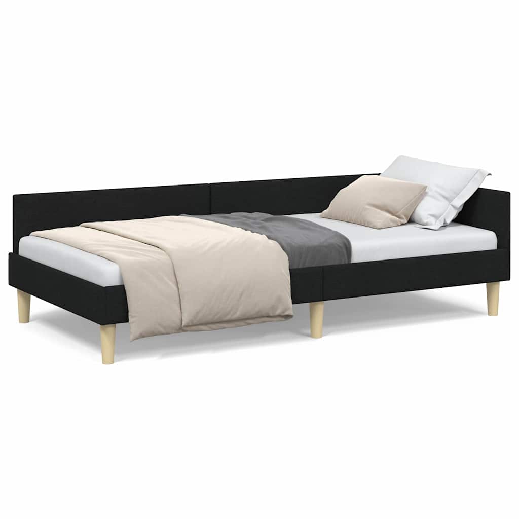Cadru de pat colțar Altele cu headboard Negru 80 x 200 cm GartenMobel Dekor
