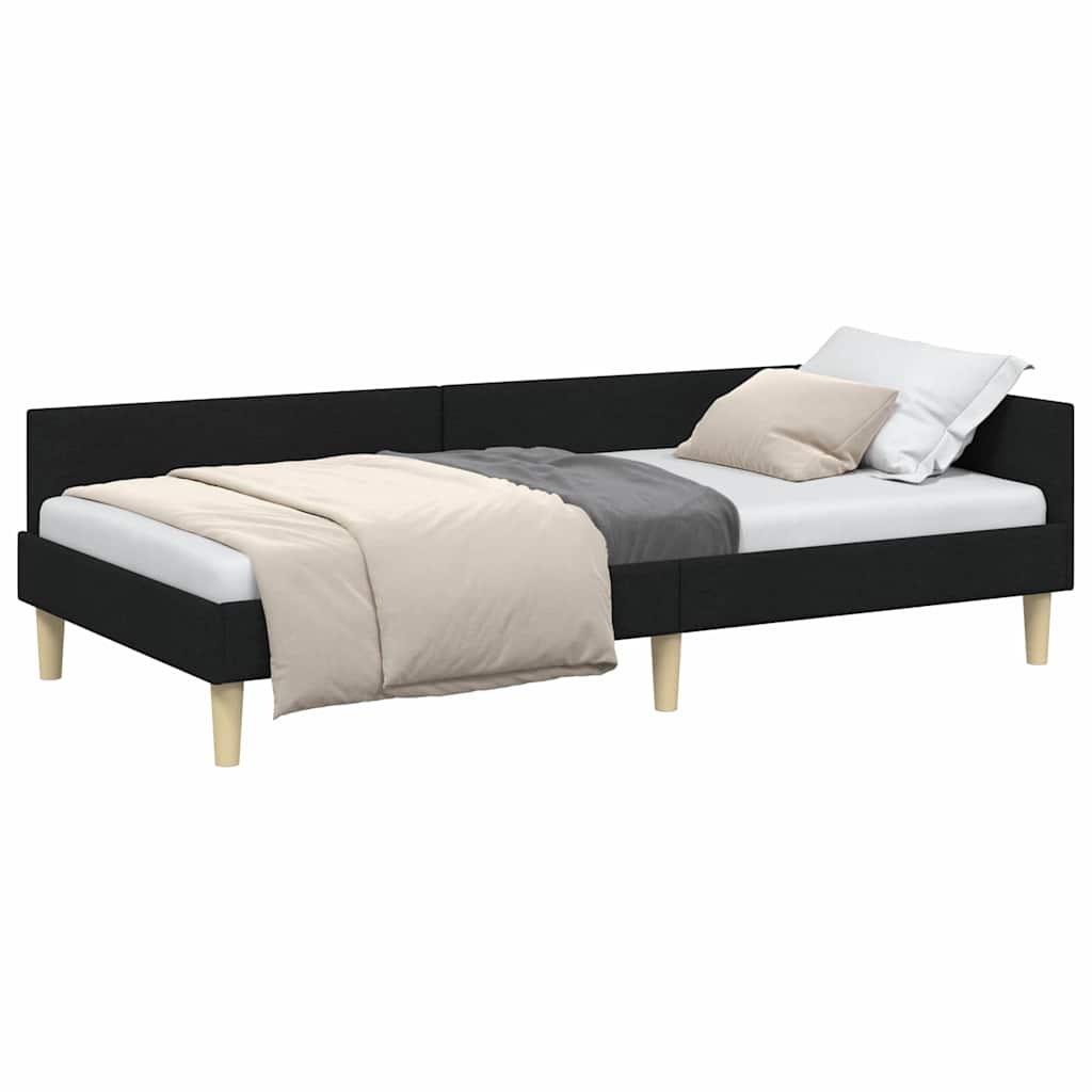 Cadru de pat colțar Altele cu headboard Negru 80 x 200 cm GartenMobel Dekor