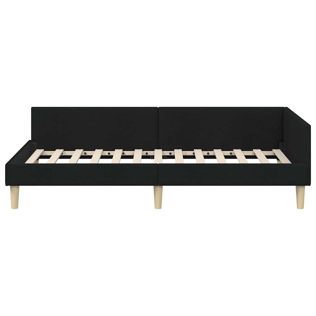 Cadru de pat colțar Altele cu headboard Negru 80 x 200 cm GartenMobel Dekor