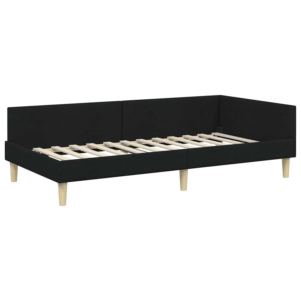 Cadru de pat colțar Altele cu headboard Negru 80 x 200 cm GartenMobel Dekor