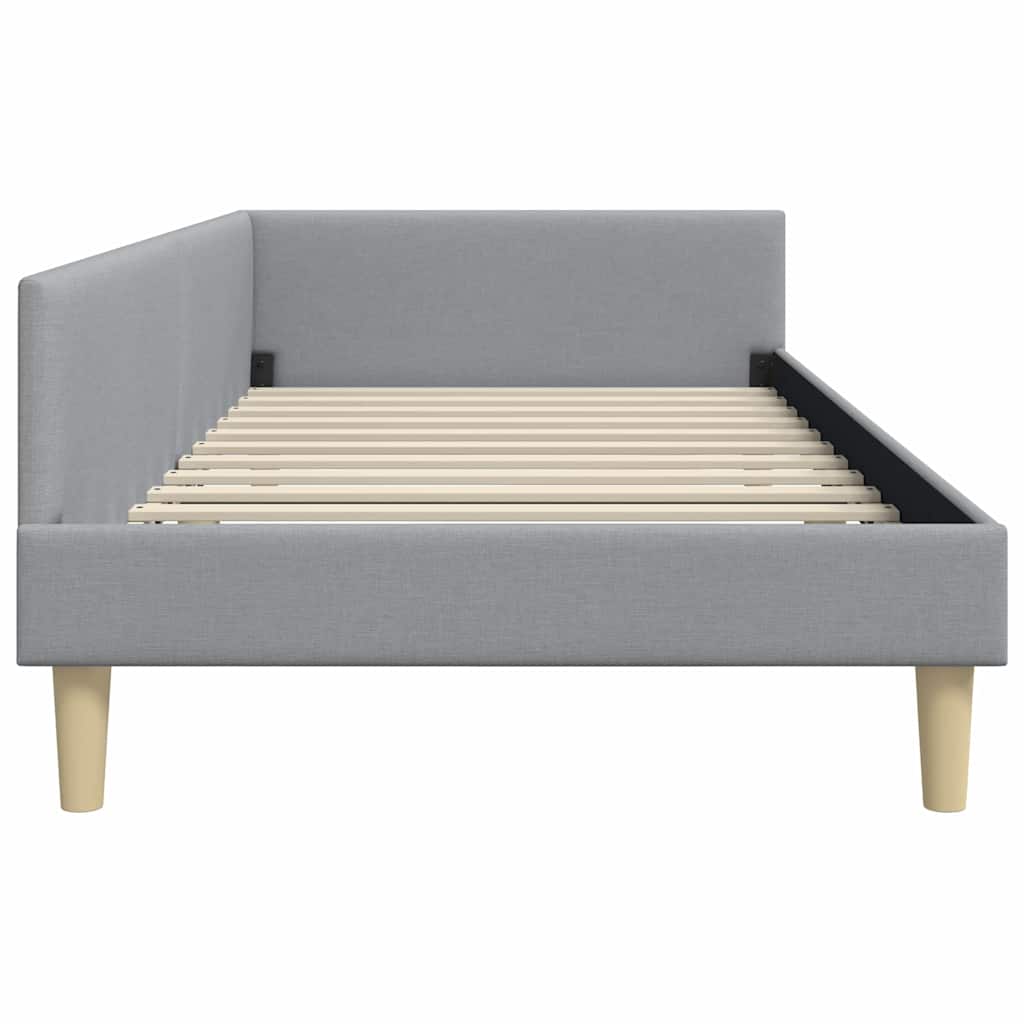 Cadru de pat colțar Altele cu headboard Gri deschis 90 x 200 cm GartenMobel Dekor