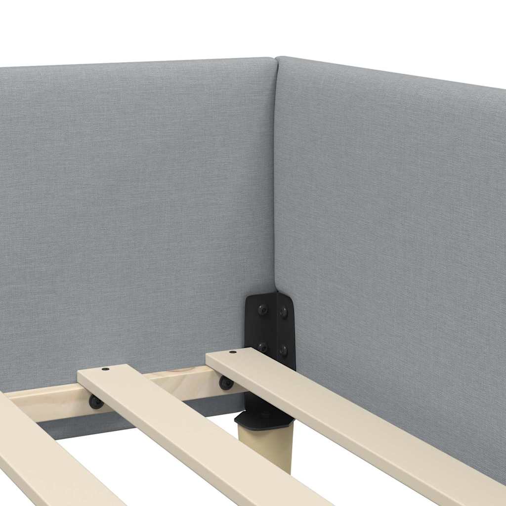 Cadru de pat colțar Altele cu headboard Gri deschis 90 x 200 cm GartenMobel Dekor