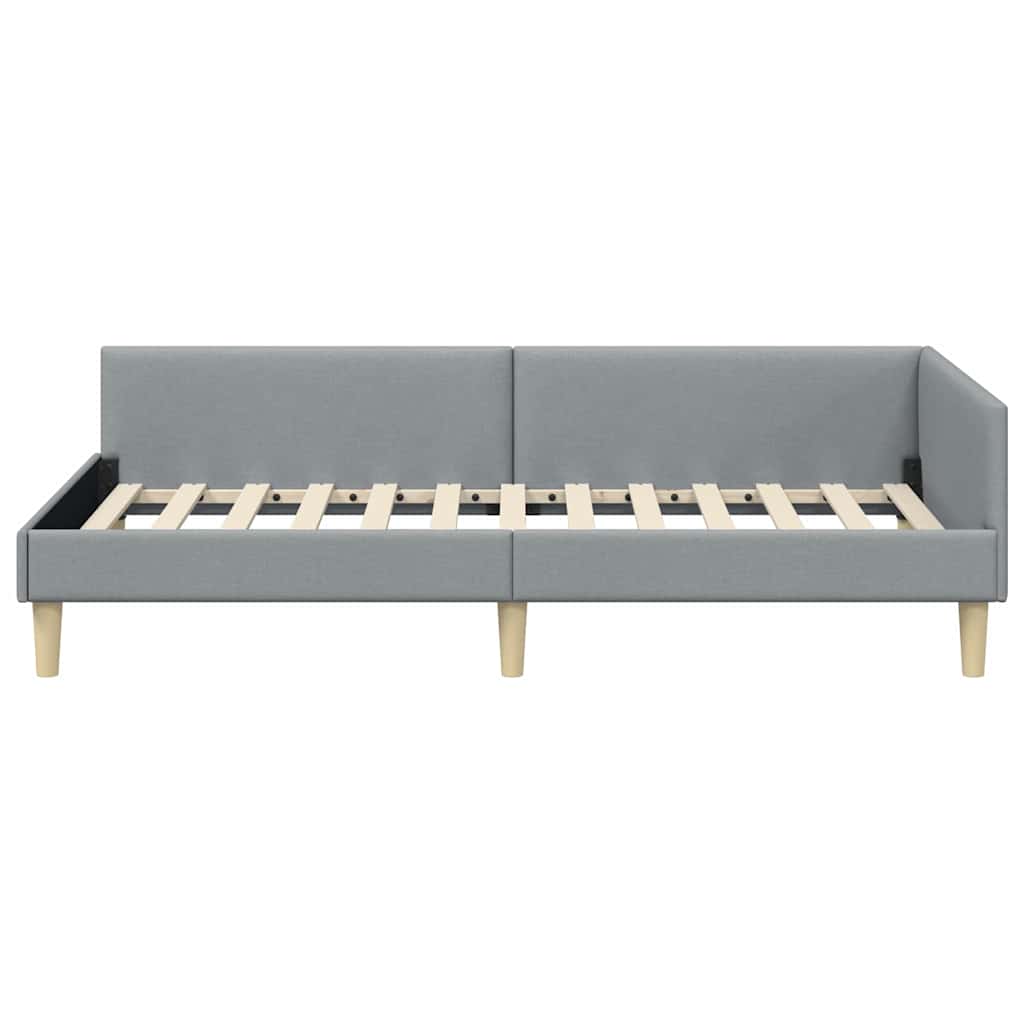 Cadru de pat colțar Altele cu headboard Gri deschis 90 x 200 cm GartenMobel Dekor