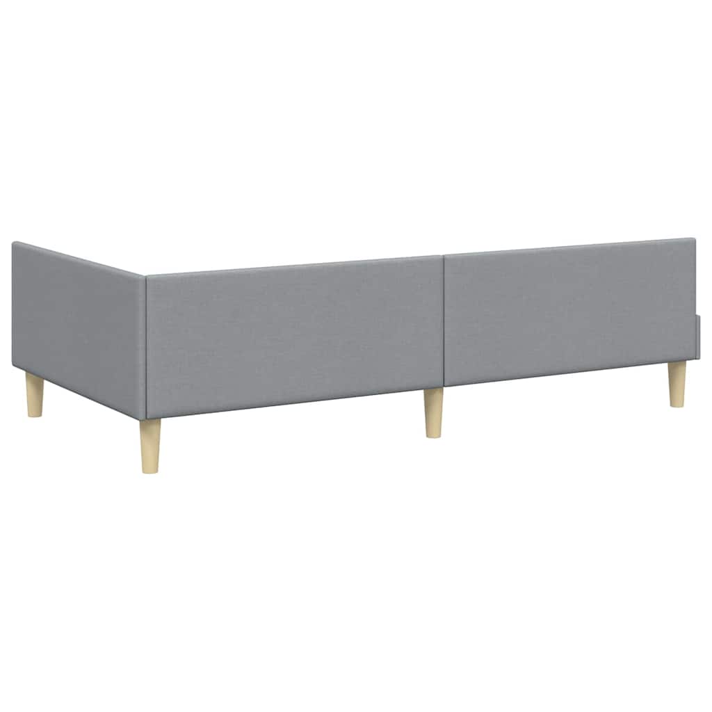 Cadru de pat colțar Altele cu headboard Gri deschis 90 x 200 cm GartenMobel Dekor