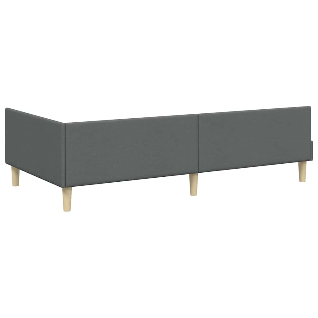 Cadru de pat colțar Altele cu headboard Gri închis 90 x 200 cm GartenMobel Dekor