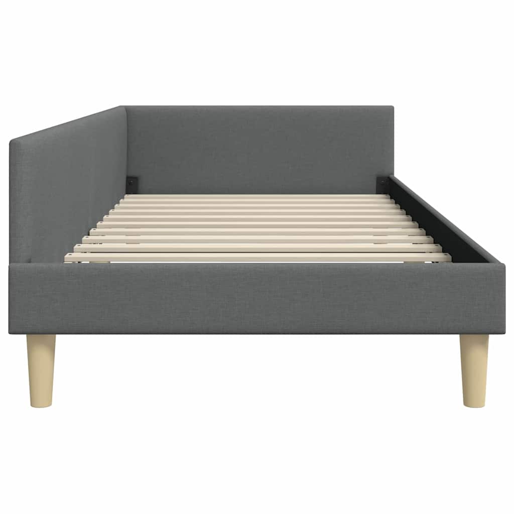 Cadru de pat colțar Altele cu headboard Gri închis 90 x 200 cm GartenMobel Dekor