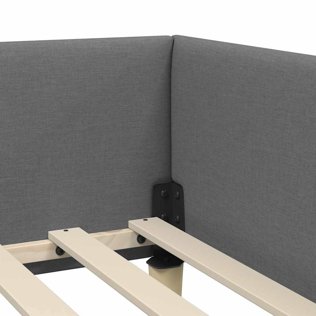 Cadru de pat colțar Altele cu headboard Gri închis 90 x 200 cm GartenMobel Dekor