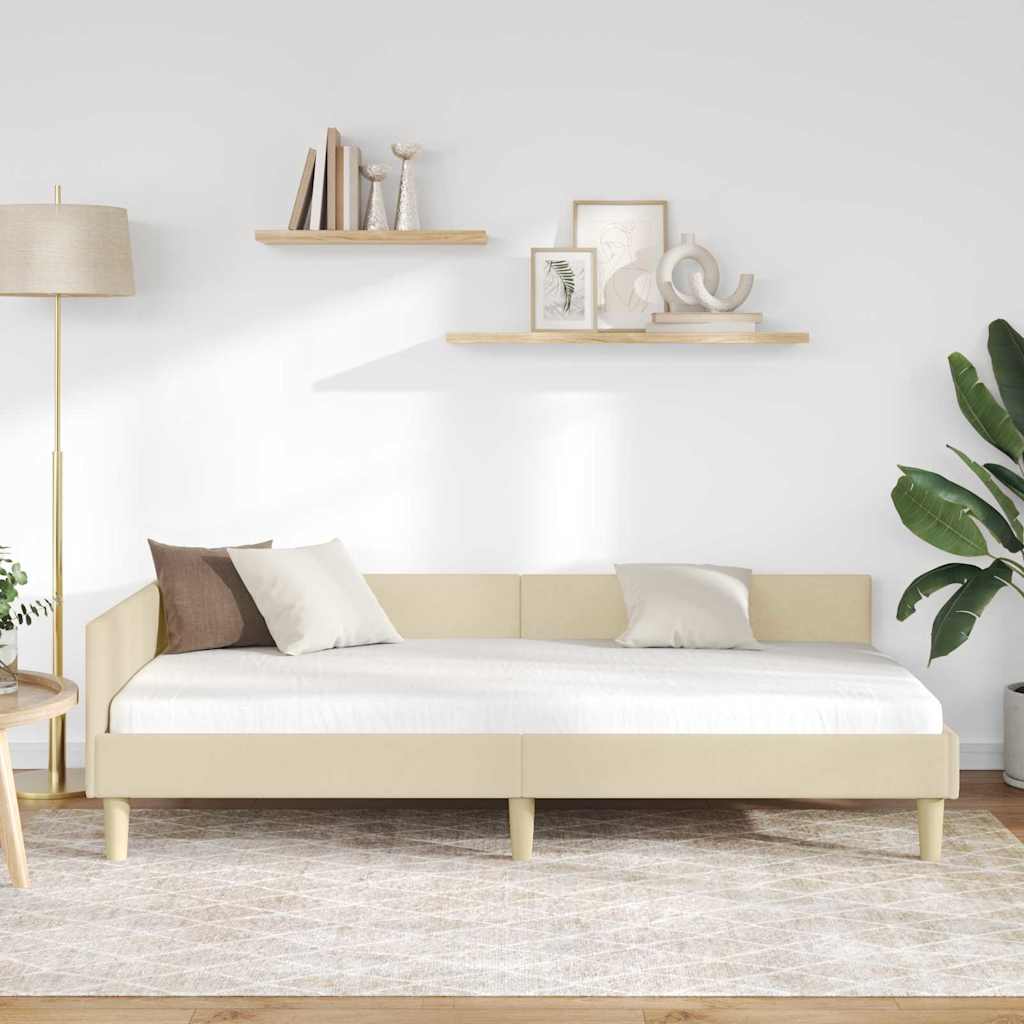 Cadru de pat colțar Altele cu headboard Manual Crem 80 x 200 cm GartenMobel Dekor