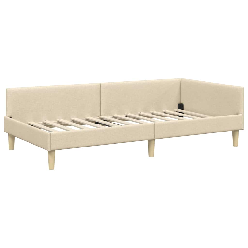 Cadru de pat colțar Altele cu headboard Manual Crem 80 x 200 cm GartenMobel Dekor