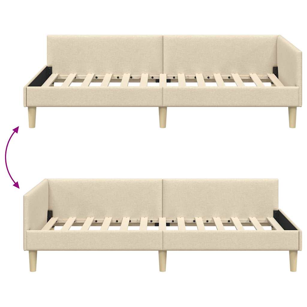 Cadru de pat colțar Altele cu headboard Manual Crem 90 x 200 cm GartenMobel Dekor