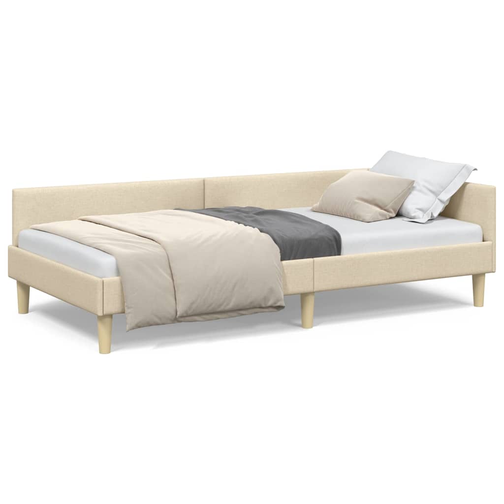 Cadru de pat colțar Altele cu headboard Manual Crem 90 x 200 cm GartenMobel Dekor