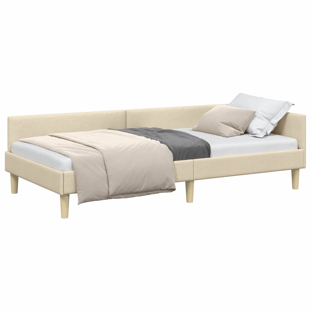 Cadru de pat colțar Altele cu headboard Manual Crem 90 x 200 cm GartenMobel Dekor