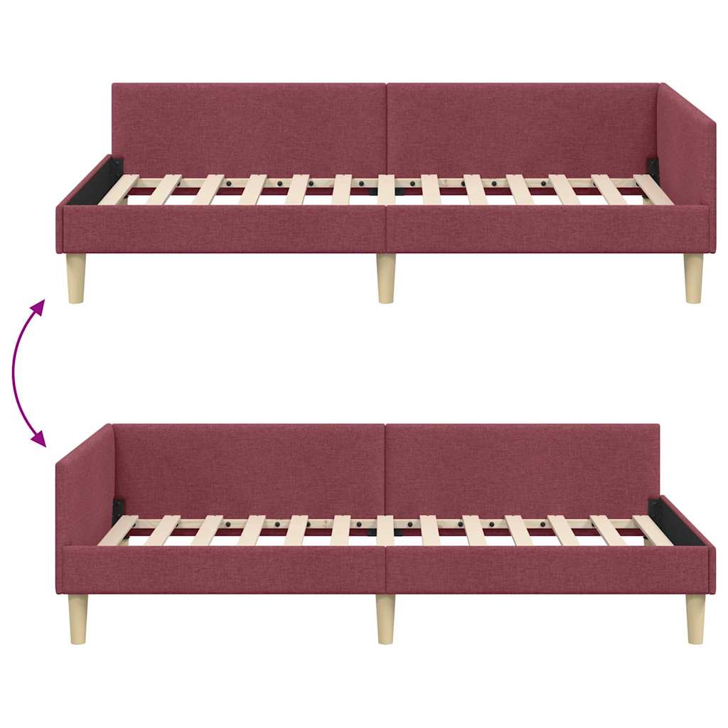 Cadru de pat colțar Altele cu headboard bordo 90 x 200 cm GartenMobel Dekor