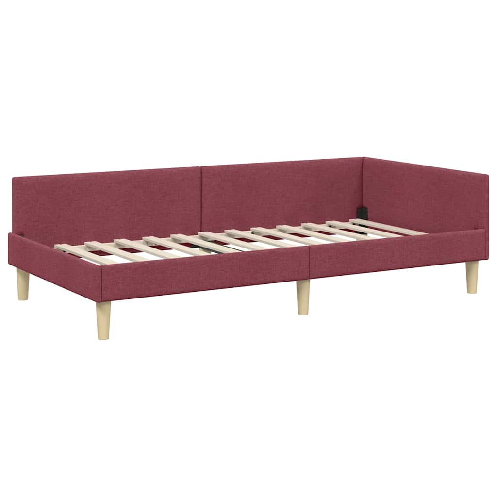 Cadru de pat colțar Altele cu headboard bordo 90 x 200 cm GartenMobel Dekor