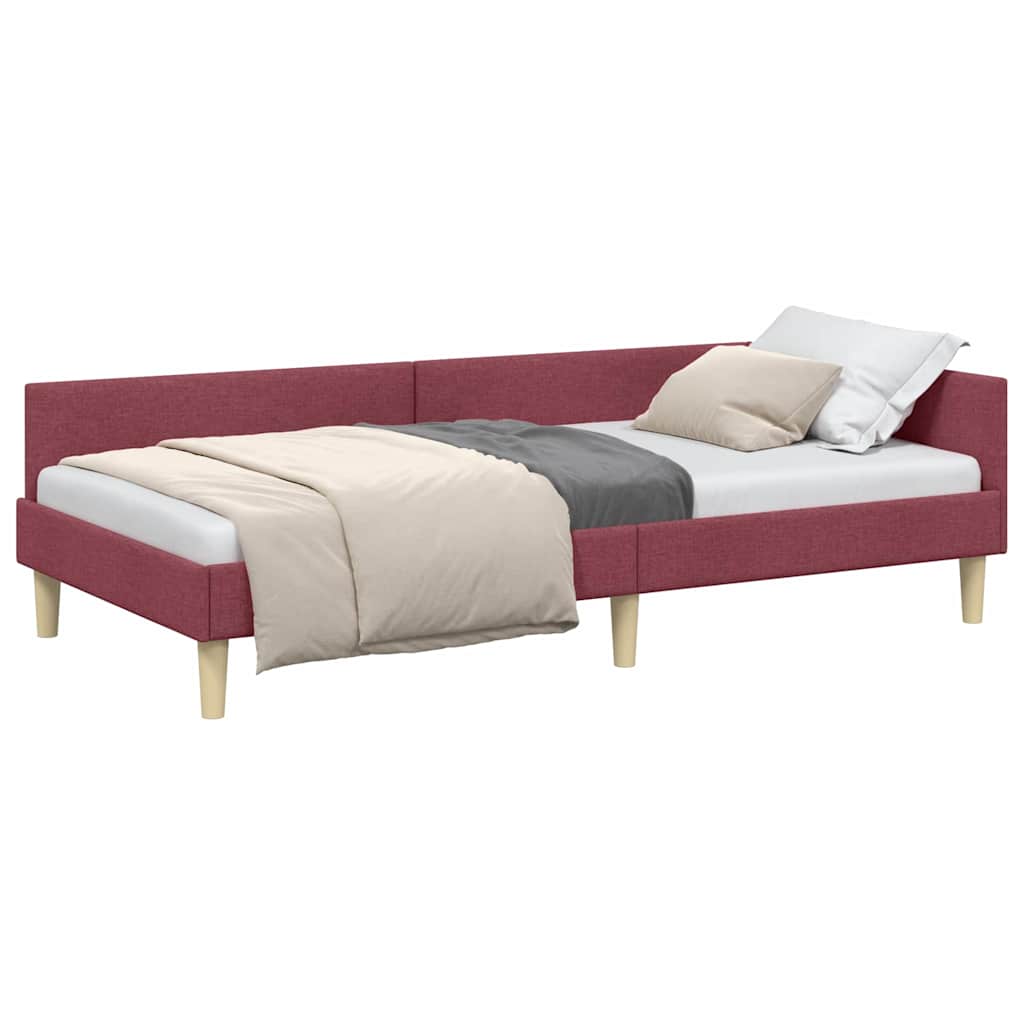 Cadru de pat colțar Altele cu headboard bordo 90 x 200 cm GartenMobel Dekor