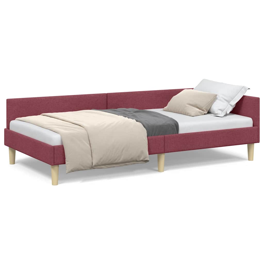 Cadru de pat colțar Altele cu headboard bordo 90 x 200 cm GartenMobel Dekor