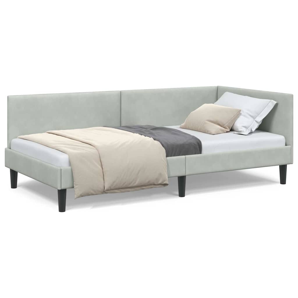 Cadru de pat colțar Altele Manual Gri deschis 100 x 200 cm GartenMobel Dekor