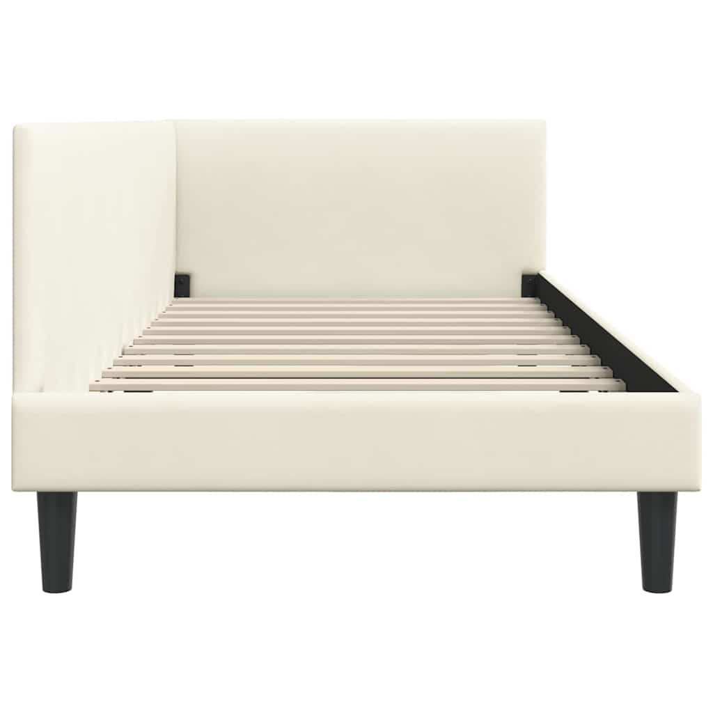 Cadru de pat colțar Altele cu headboard Crem 100 x 200 cm GartenMobel Dekor