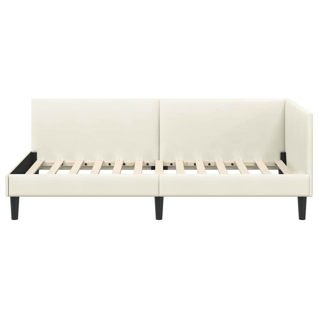 Cadru de pat colțar Altele cu headboard Crem 100 x 200 cm GartenMobel Dekor