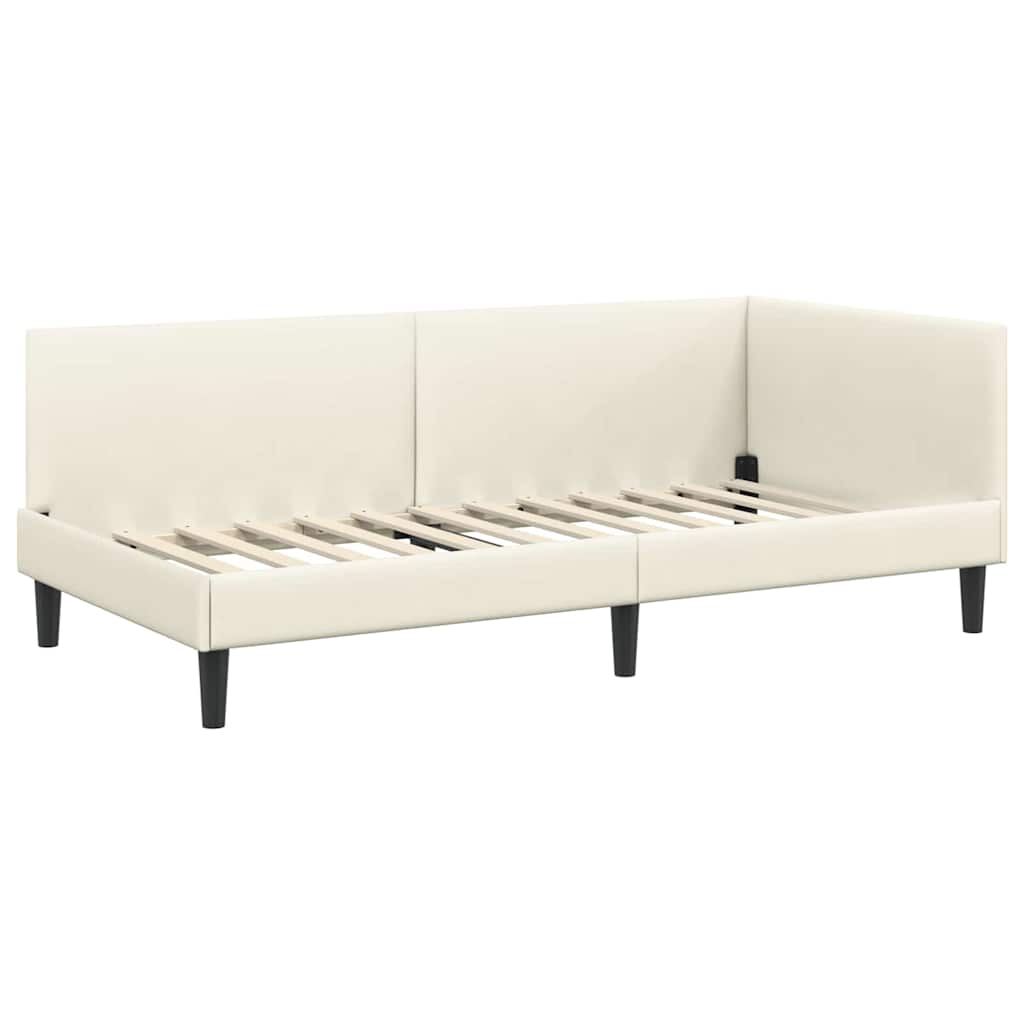 Cadru de pat colțar Altele cu headboard Crem 100 x 200 cm GartenMobel Dekor