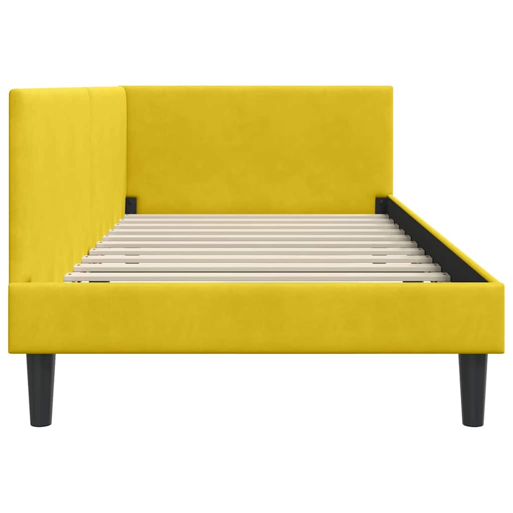 Cadru de pat colțar Altele cu headboard Galben 100 x 200 cm GartenMobel Dekor
