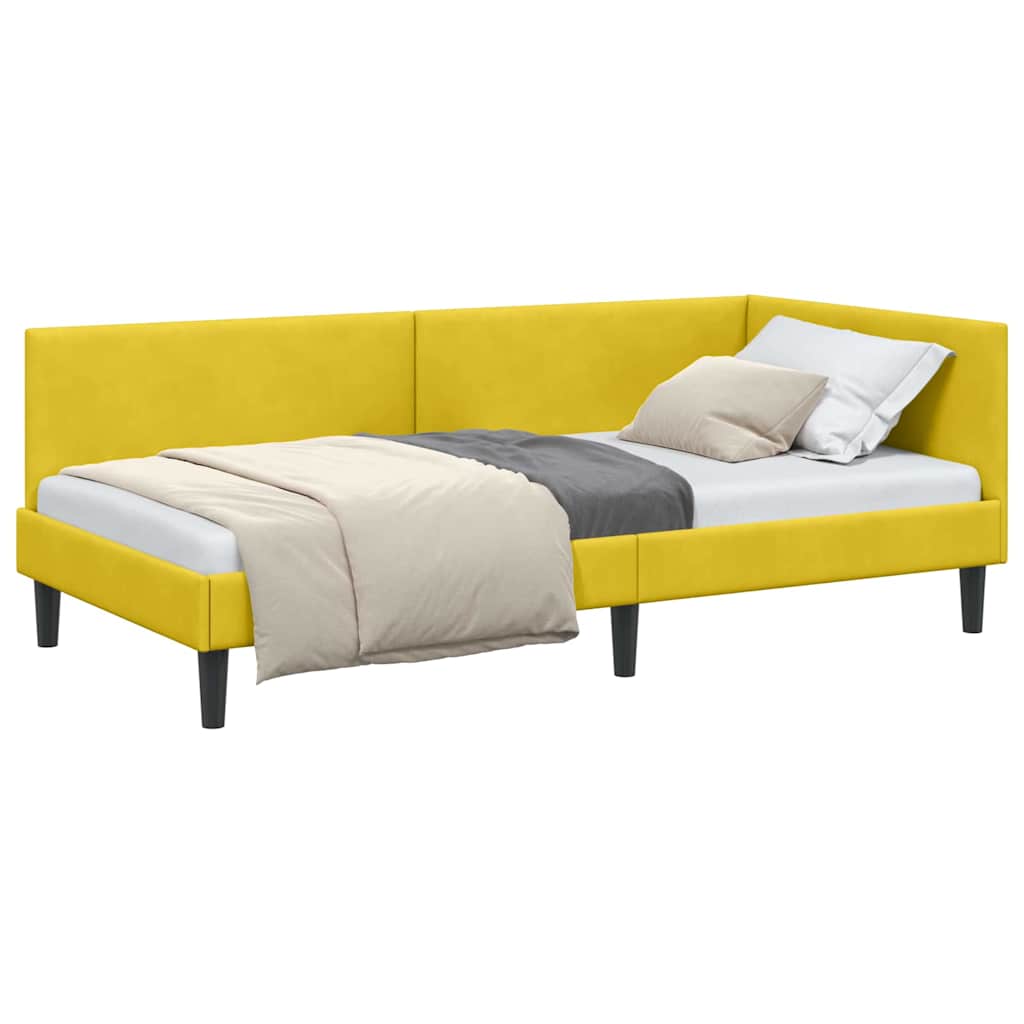 Cadru de pat colțar Altele cu headboard Galben 100 x 200 cm GartenMobel Dekor