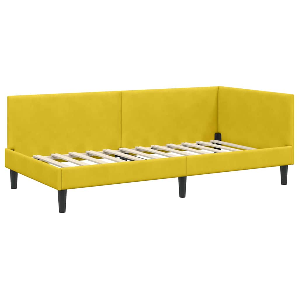 Cadru de pat colțar Altele cu headboard Galben 100 x 200 cm GartenMobel Dekor