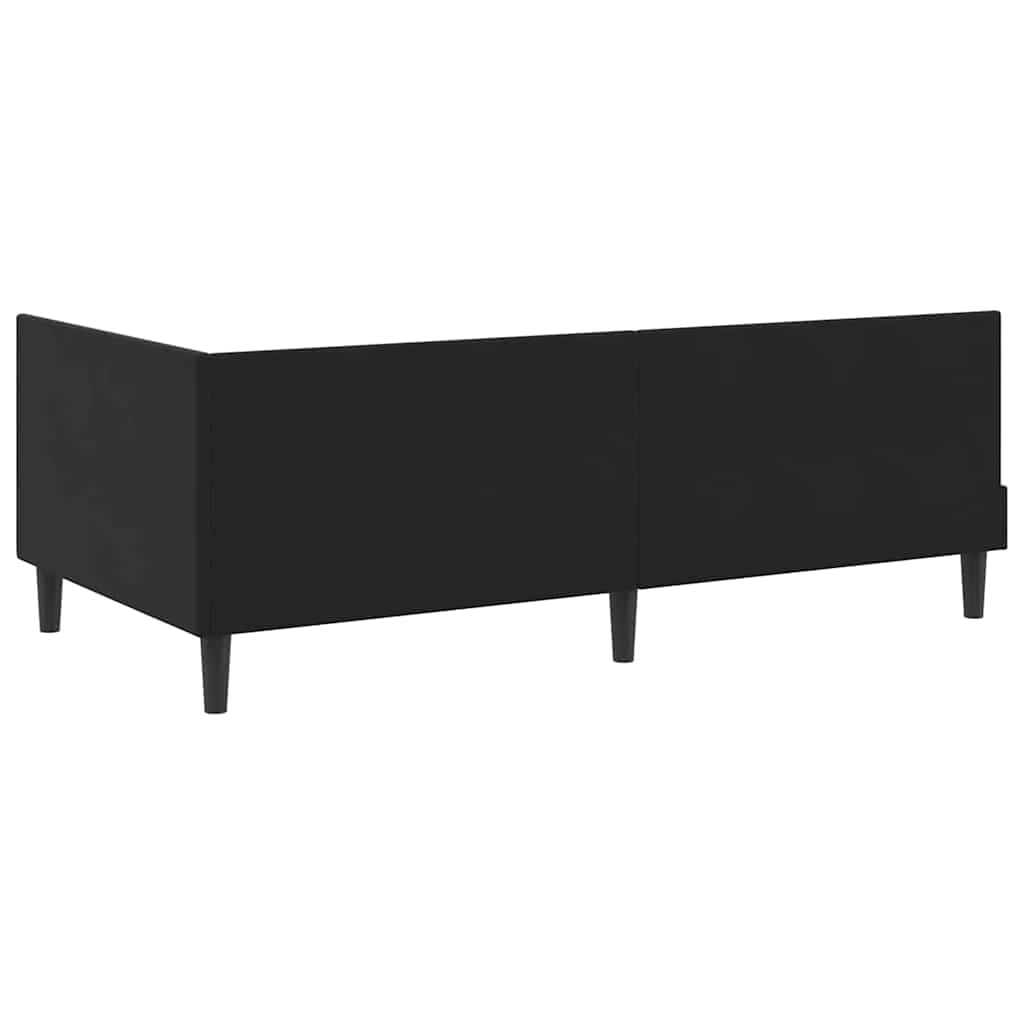 Cadru de pat colțar Altele cu headboard Negru 100 x 200 cm GartenMobel Dekor