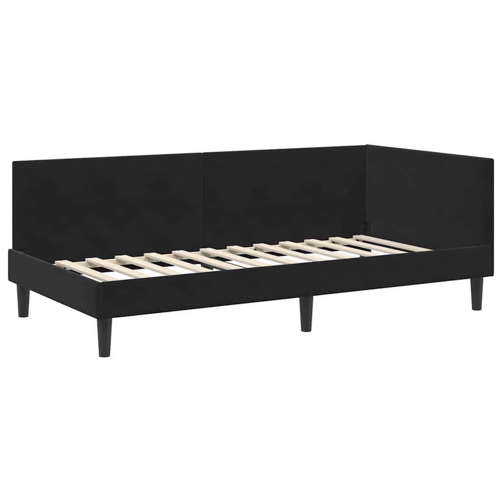 Cadru de pat colțar Altele cu headboard Negru 100 x 200 cm GartenMobel Dekor