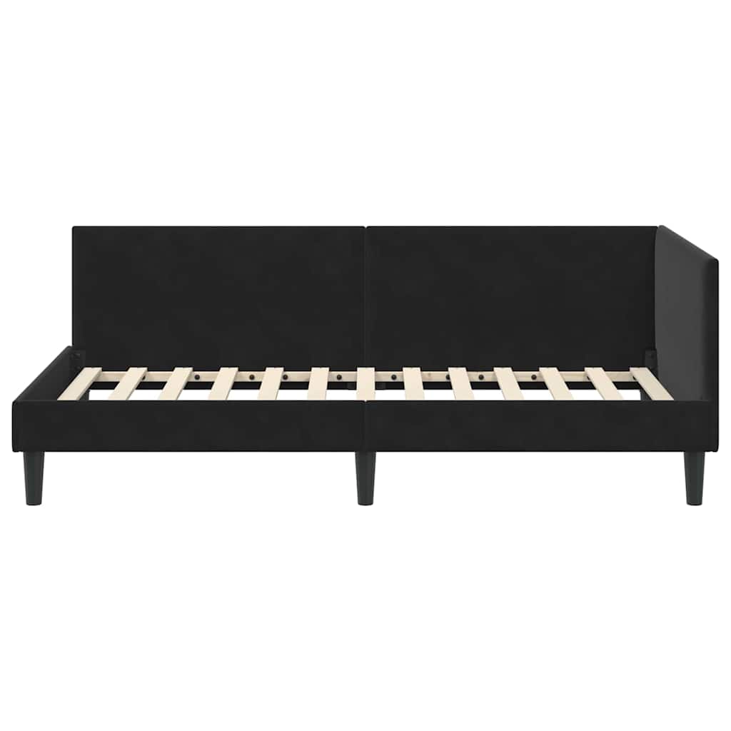 Cadru de pat colțar Altele cu headboard Negru 100 x 200 cm GartenMobel Dekor