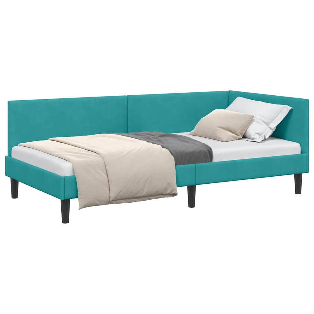 Cadru de pat colțar Altele cu headboard Turcoaz 100 x 200 cm GartenMobel Dekor