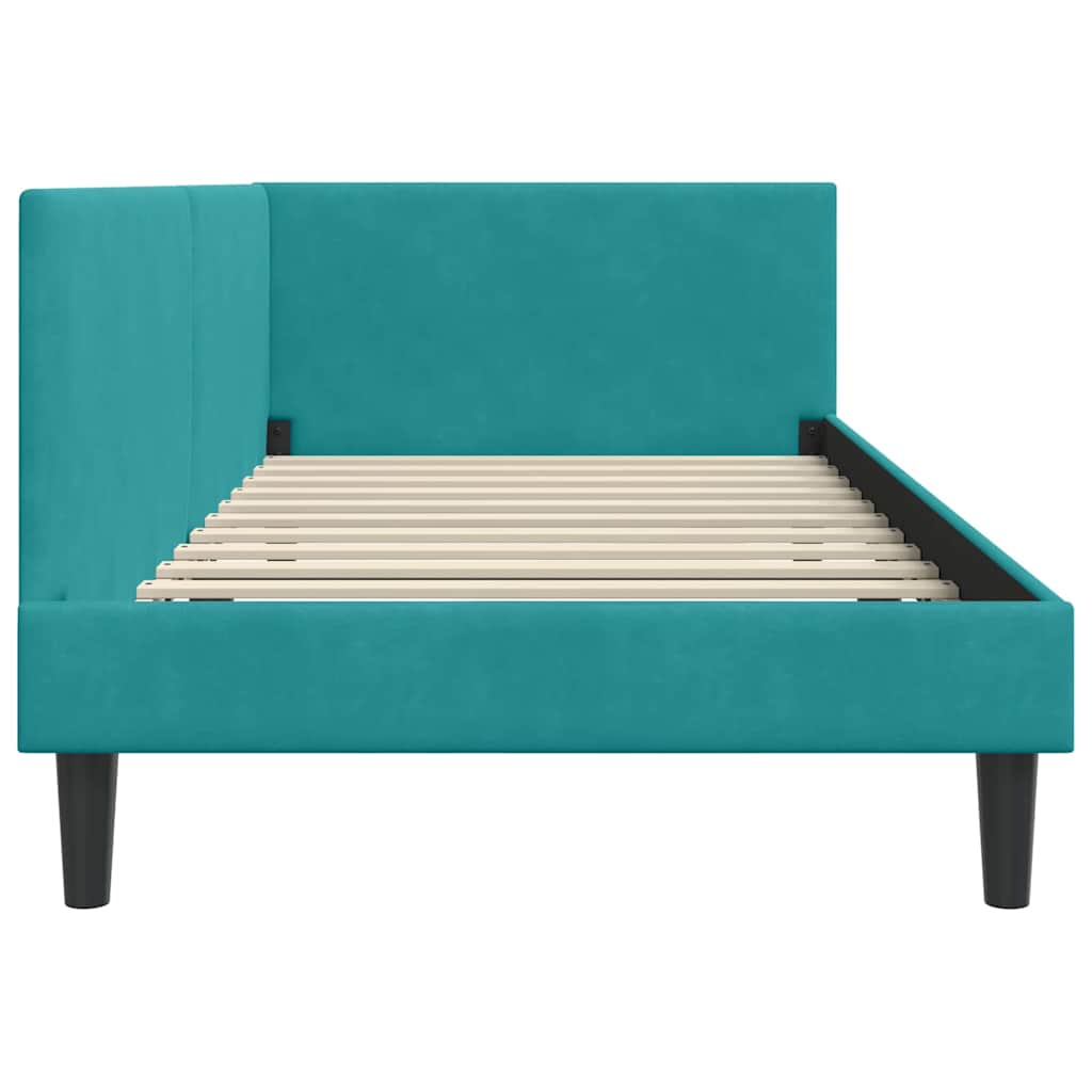 Cadru de pat colțar Altele cu headboard Turcoaz 100 x 200 cm GartenMobel Dekor