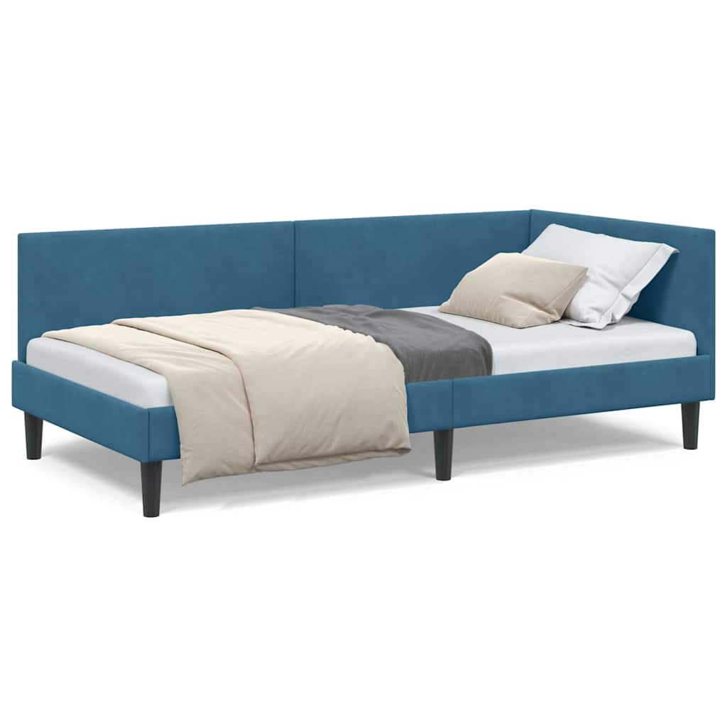 Cadru de pat colțar Altele cu headboard albastru 100 x 200 cm GartenMobel Dekor