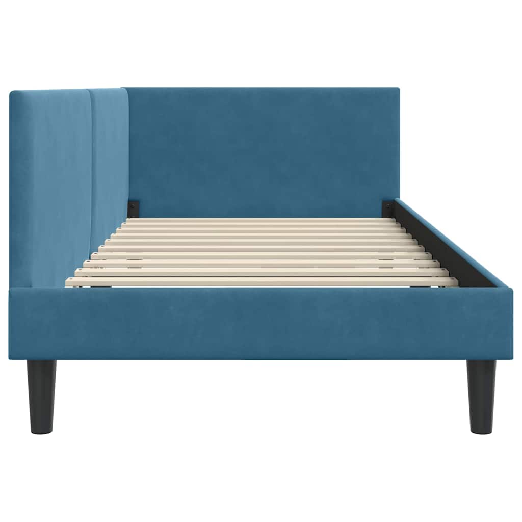 Cadru de pat colțar Altele cu headboard albastru 100 x 200 cm GartenMobel Dekor