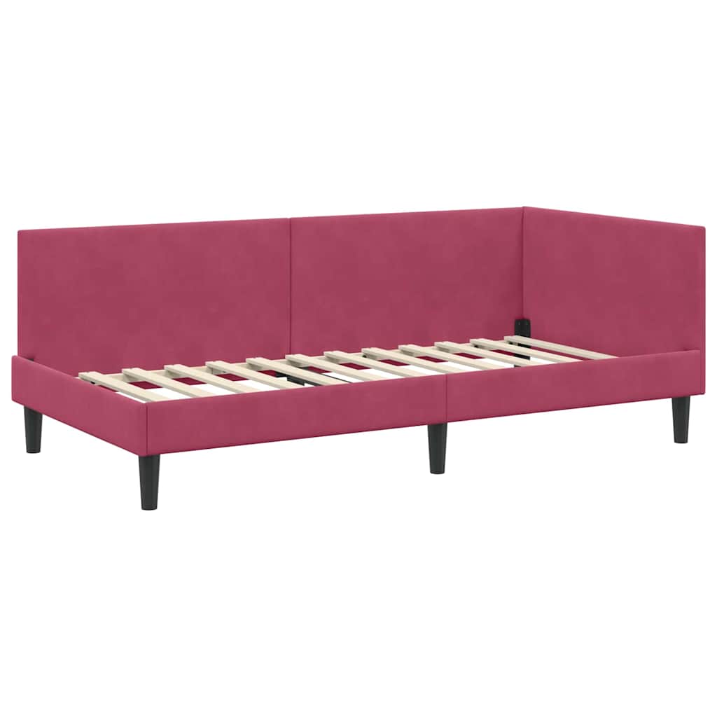 Cadru de pat colțar Altele cu headboard bordo 100 x 200 cm GartenMobel Dekor