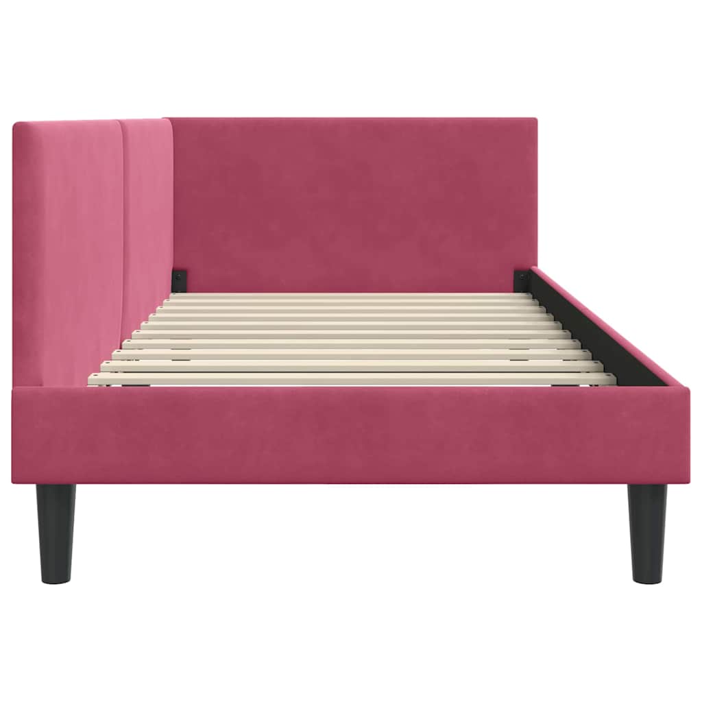 Cadru de pat colțar Altele cu headboard bordo 100 x 200 cm GartenMobel Dekor