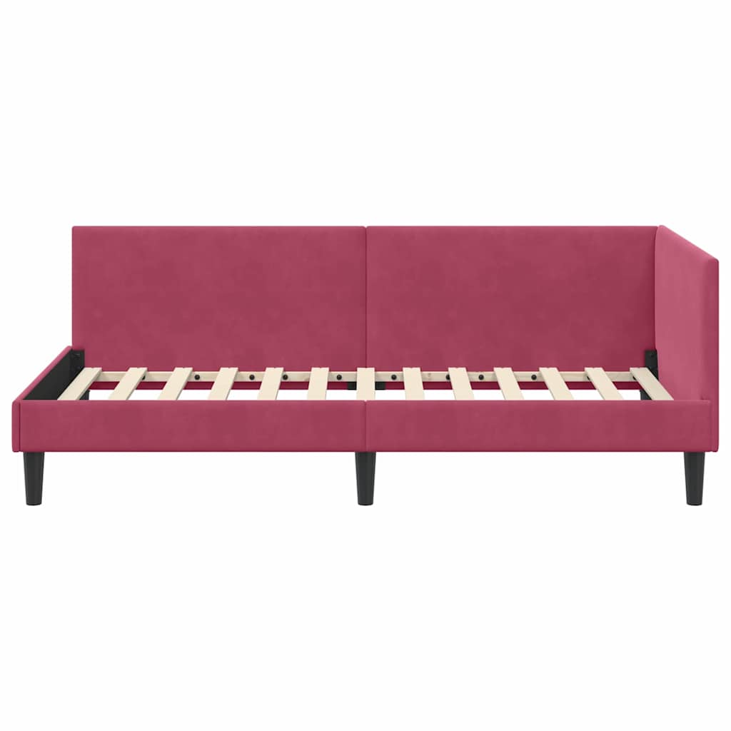 Cadru de pat colțar Altele cu headboard bordo 100 x 200 cm GartenMobel Dekor