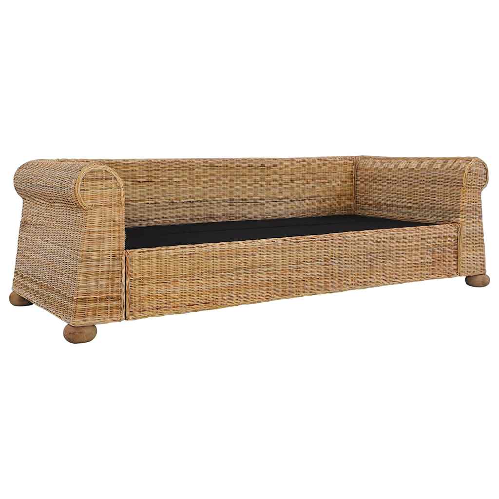 Canapea de 3 locuri cu perne, natural, ratan GartenMobel Dekor