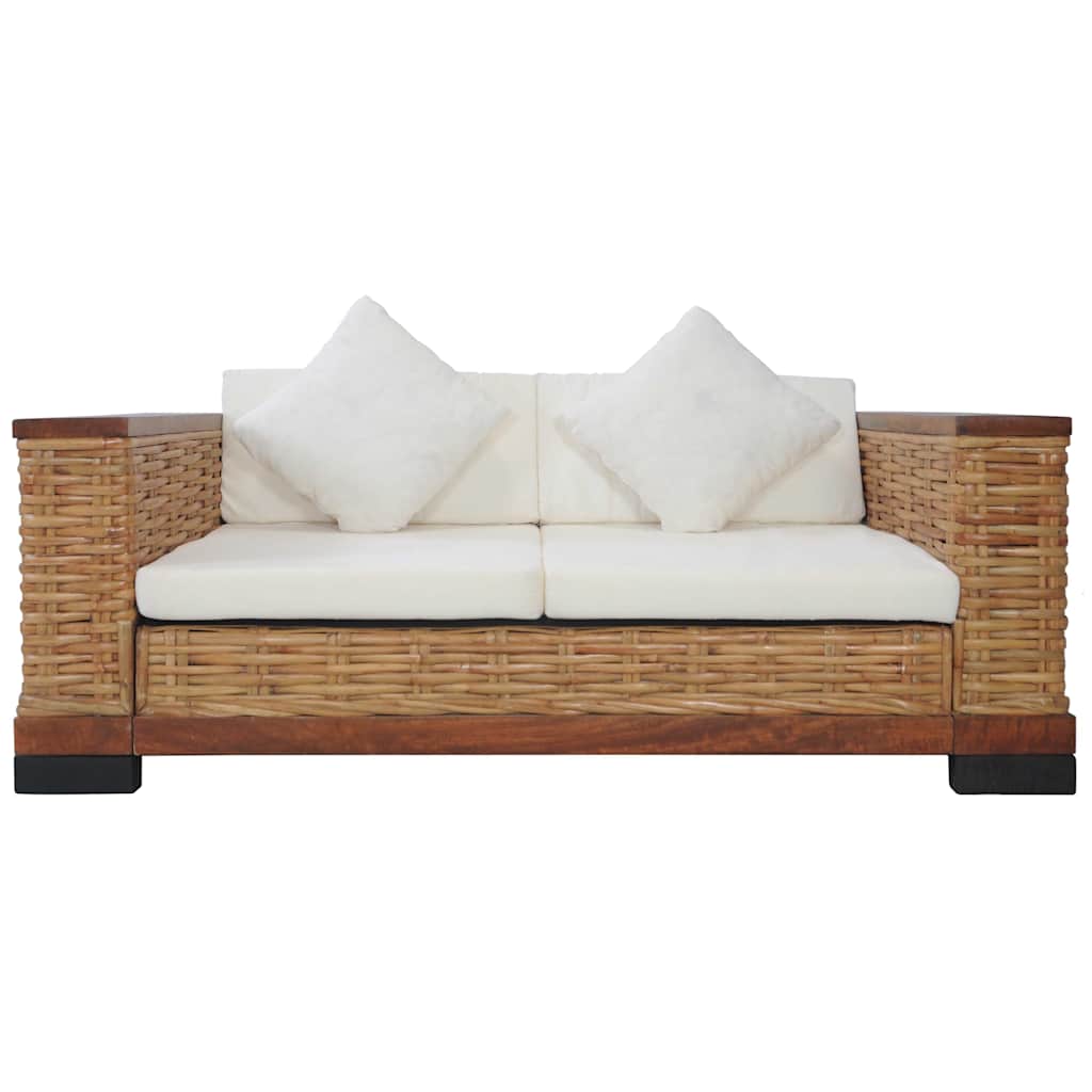 Set canapele cu perne, 2 piese, maro, ratan natural GartenMobel Dekor