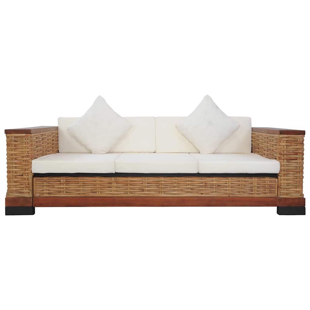 Set canapele cu perne, 2 piese, maro, ratan natural GartenMobel Dekor